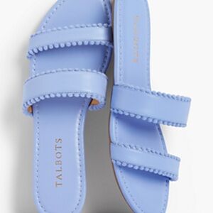 Talbots Pastel Blue Double-Strap Slide Sandals